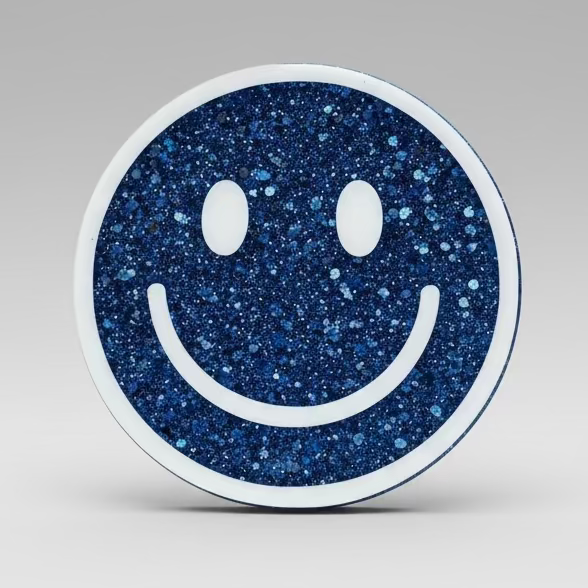 Smiley Face Acrylic Badge Reel Topper